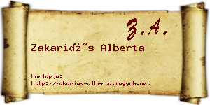 Zakariás Alberta névjegykártya
